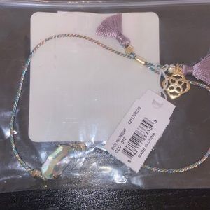 Kendra Scott Everlyne Multicolor Cord Friendship Bracelet in Dichroic Glass NWT